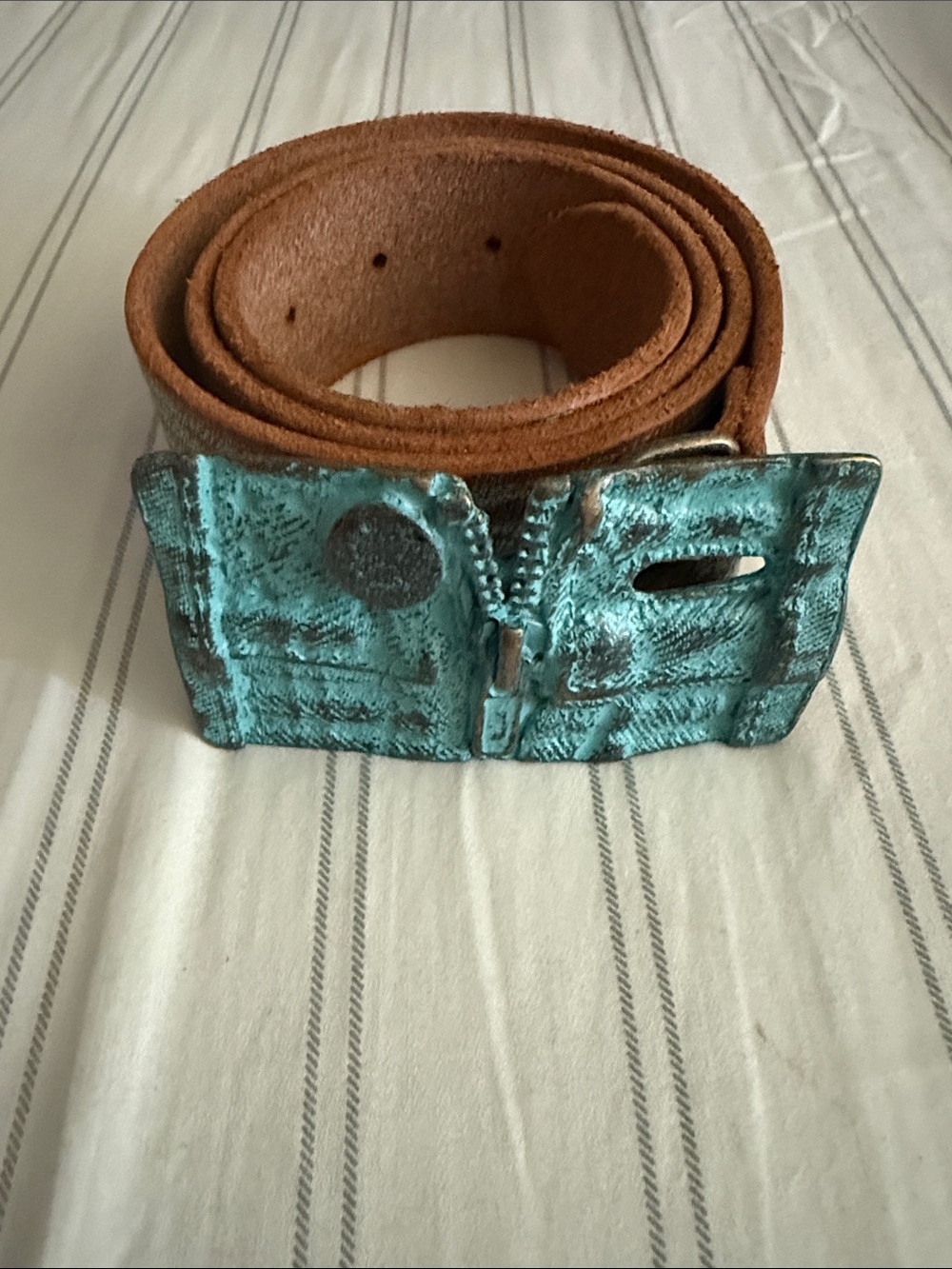 Rare Cydwoq Handmade Distressed Leather Belt w/Made in Italy 🇮🇹 Buckle
